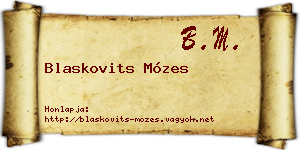 Blaskovits Mózes névjegykártya