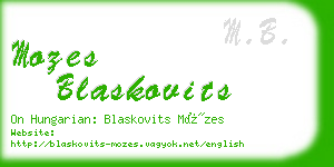 mozes blaskovits business card